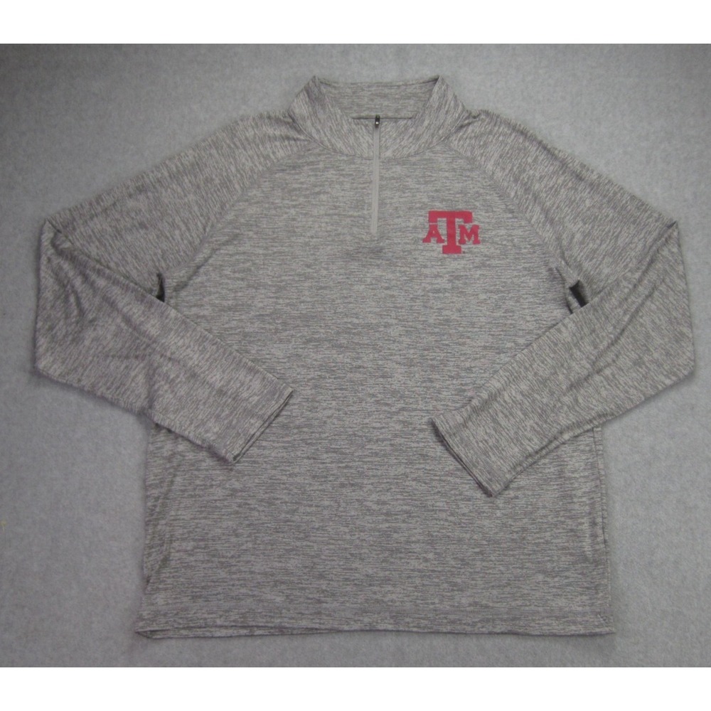 Texas A&M Aggies 1/4 Zip‎ Pullover Mens Large Gray Fanatics Football Lightweight